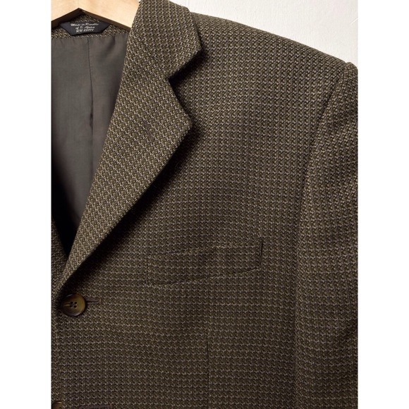 Other - Vintage Men's Bob Mackie Classic Wool Blend Blazer Brown 42 90's USA Houndstooth